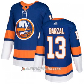 Män Ishockey New York Islanders Tröja Mathew Barzal 13 Adidas 2017-2018 Royal Authentic